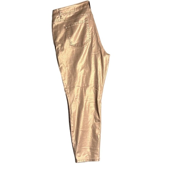 LANE BRYANT ROSE GOLD PINK HIGH RISE SKINNY PLUS SIZE CAPRIS PANTS WOMENS SZ 20 - Picture 2 of 12